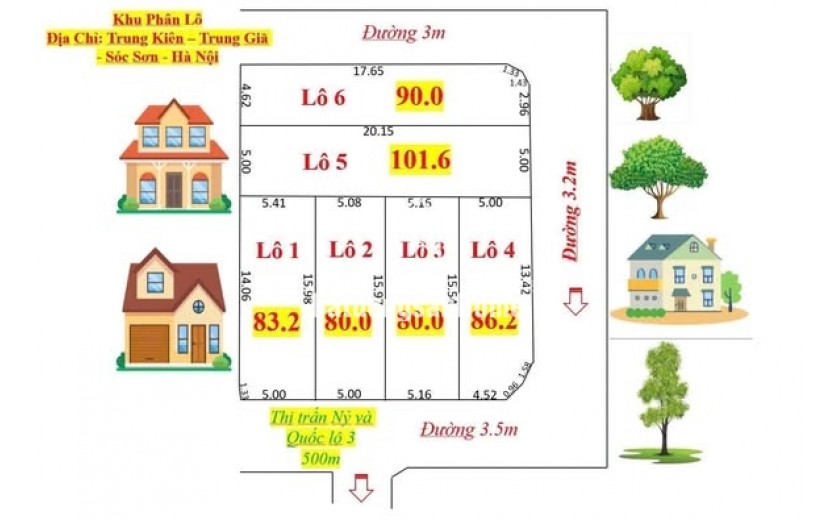 kiệt tác Hàng F0 Phân 6 Lô trên Trung Kiên, Trung Giã, Sóc Sơn, Hà Nội.